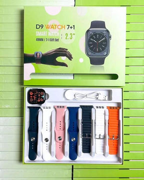 D9 Ultra 7+1 Smartwatch 2.3" 49MM with Magnetic Wireless Charging - Gift Set