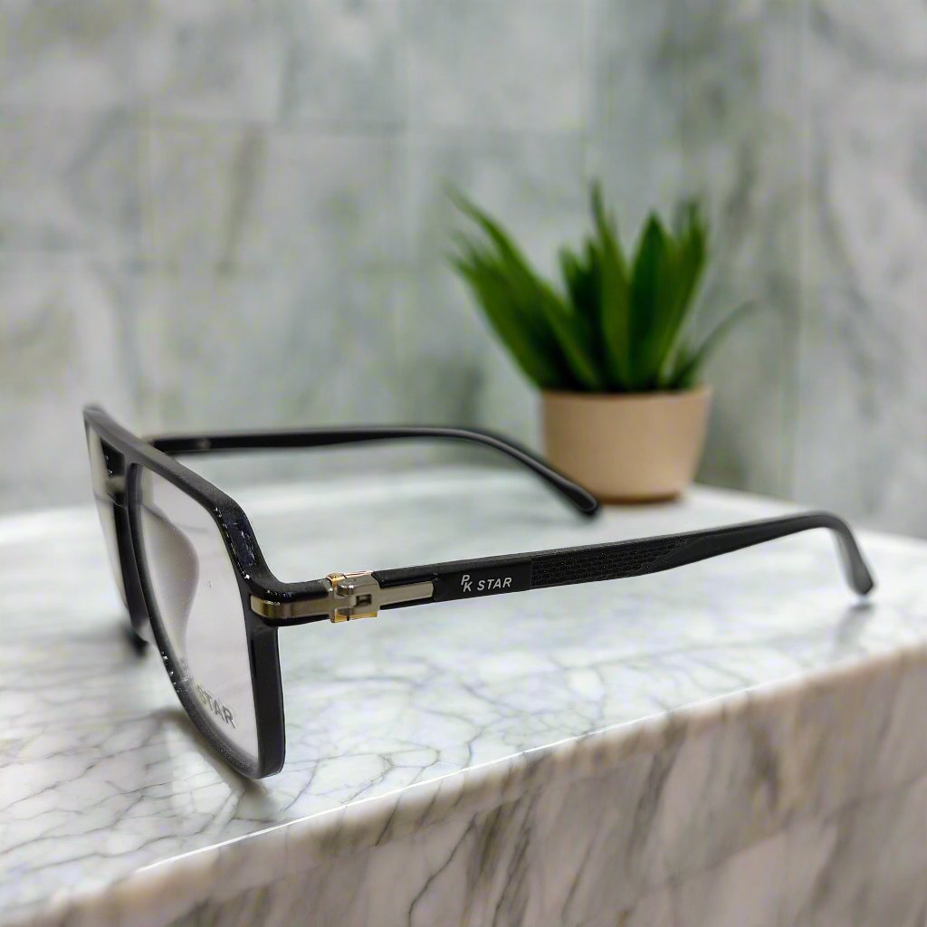 PK Star Rectangular Black Eyeglasses Frame- 90 view