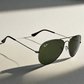 Ray-Ban-Rimmed-Classic-Aviators-GunMetal-Frame-With-Green-Lens_3