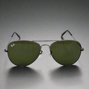 Ray-Ban-Rimmed-Classic-Aviators-GunMetal-Frame-With-Green-Lens_5