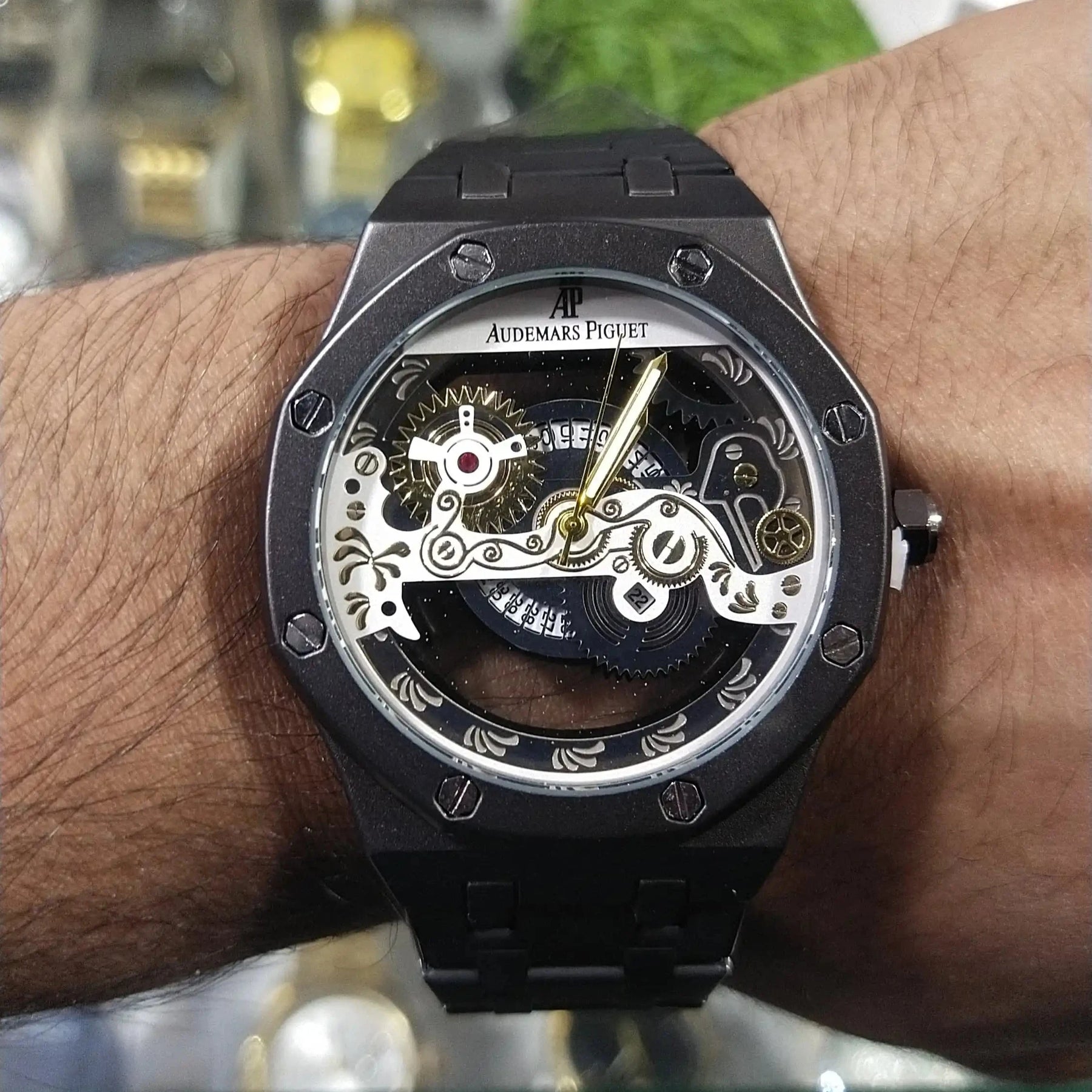 Audemars Piguet black AAA copy all day wear for sale in pakistan ChushMato