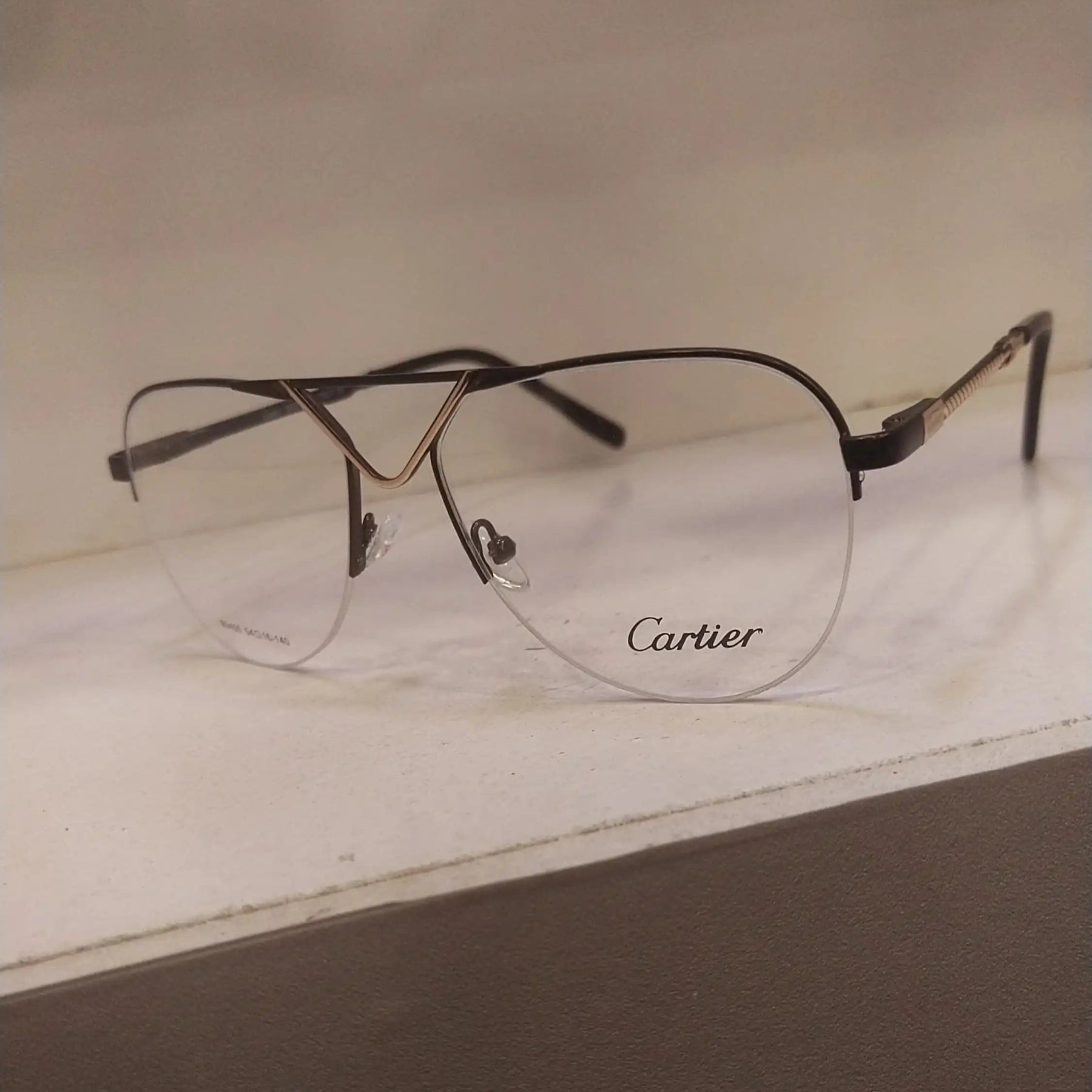 Cartier Prestige Gold Semi-Rimless Eyeglasses (First Copy)