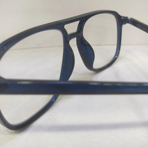 Stylish Blue Rectangular Eyeglasses with Double Bridge | Lightweight Frame