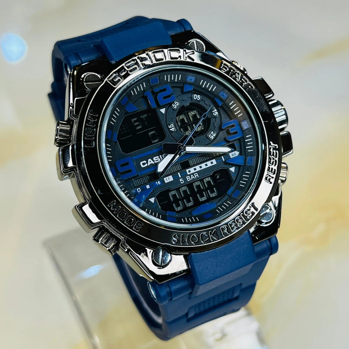 GSTW-300 G-Shock Ana-Digi Metal Dial Sports Watch Blue Color