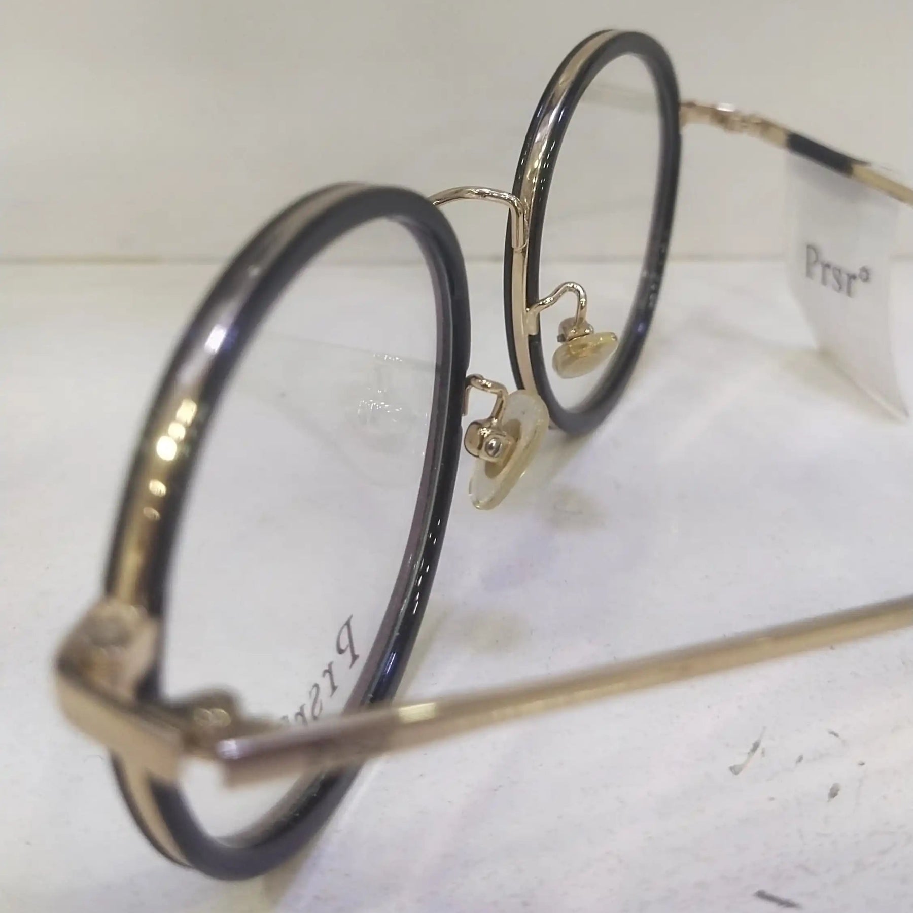 Prsr Round Metal Eyeglasses – Stylish Gold & Black Prescription  Frames Nose pads