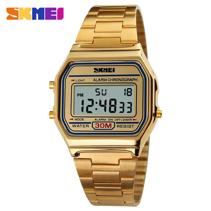 Skmei 1123 Unisex Digital Golden Watch